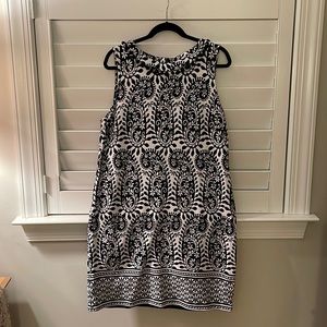 Talbots Black and White Sleeveless Dress